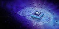 Ai button on a blue background