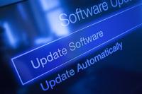 Computer screen with the option of updating the software or turning on automatic updates